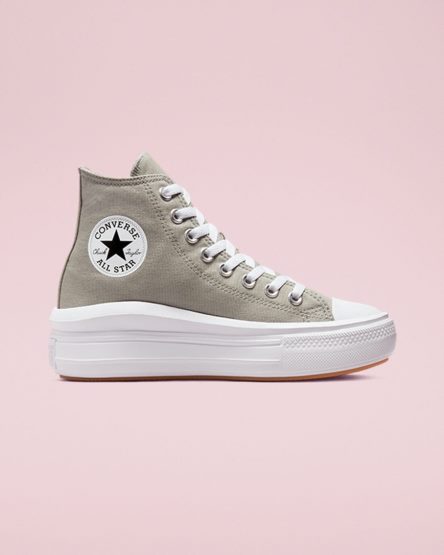 Zapatos Plataforma Converse Chuck Taylor All Star Move Altas Mujer Verde Oliva Blancas | PE 852PL4